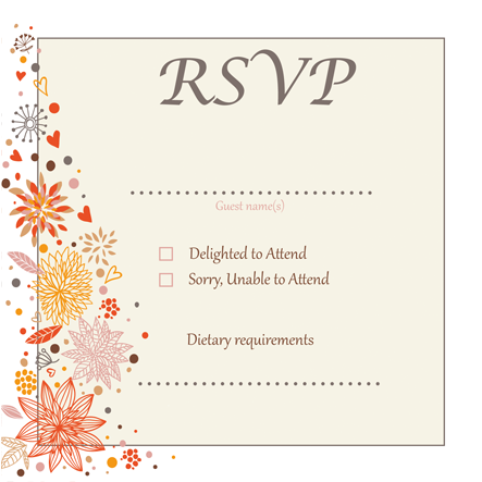 Autumn Leaf White Border Rsvp Outline 124×124 Flat - Animal Note Cards (pk Of 10) (500x500), Png Download