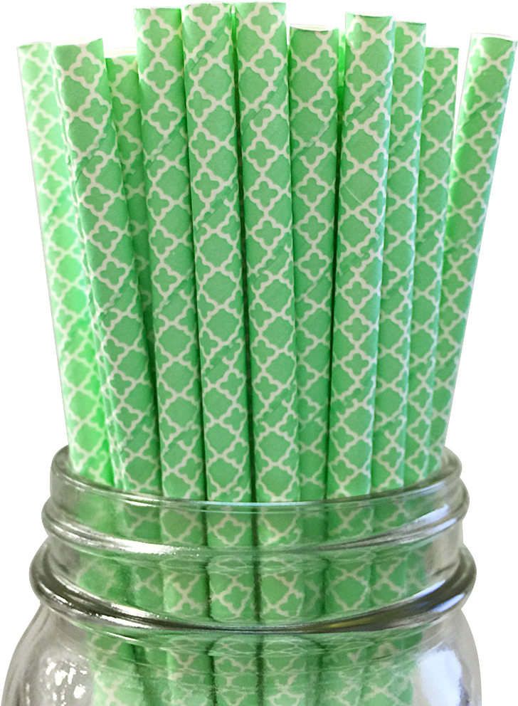 Seafoam Damask 25pc Paper Straws (1000x1000), Png Download