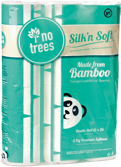Silk'n Soft Bathroom Tissue Is Produced From Mother - Silk'n Soft Bamboo Tree-free 3-ply Double Roll Toilet (550x603), Png Download