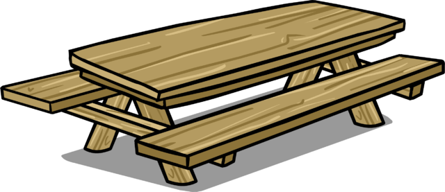 Picnic Table Clipart Picnic Item - Picnic Table Clipart Png (640x277), Png Download