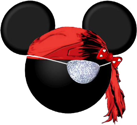 Minnie Mouse Pirate Clipart Mickey Head, Mickey Mouse - Mickey Mouse Pirate Head Template (450x411), Png Download