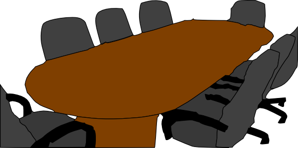 Conference Table Clipart (600x299), Png Download