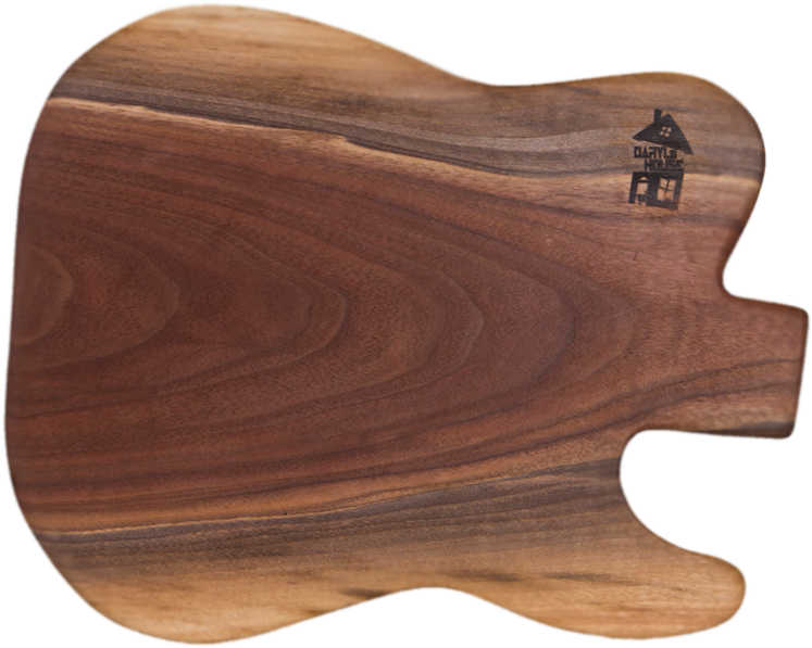 Kikkerland Bamboo Guitar Cutting Board (800x800), Png Download