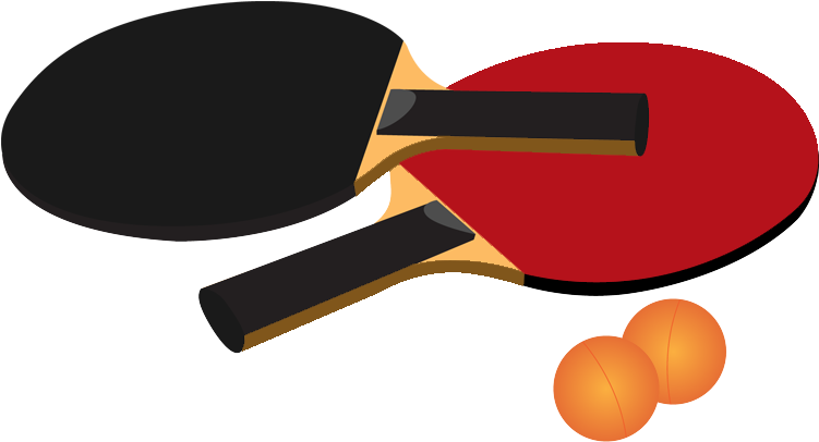 Table Tennis Racket And Ball Png Photo - Table Tennis Clip Art (750x418), Png Download