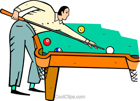 Man Playing Pool Royalty Free Vector Clip Art Illustration - Clip Art (480x348), Png Download