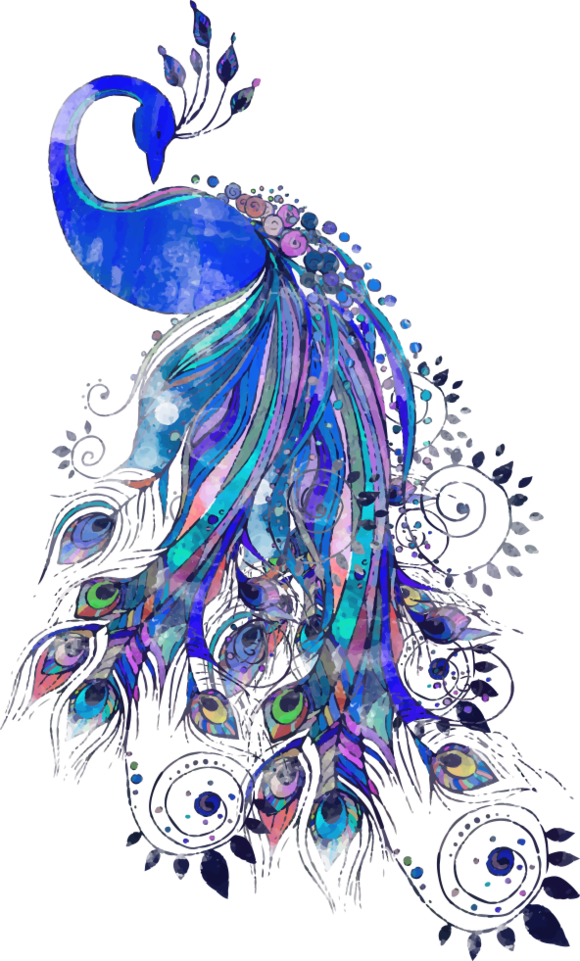 Peacock Watercolor Sublimation Transfer - Rabidzen All I Am Ft Loof (580x961), Png Download