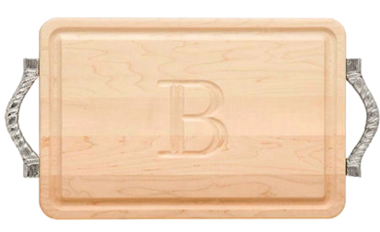 Rectangular Maple Carved Cutting Board With Handle - Plywood (540x330), Png Download