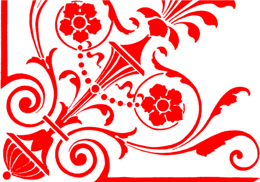 Vector Floral Rojo Png (1000x630), Png Download