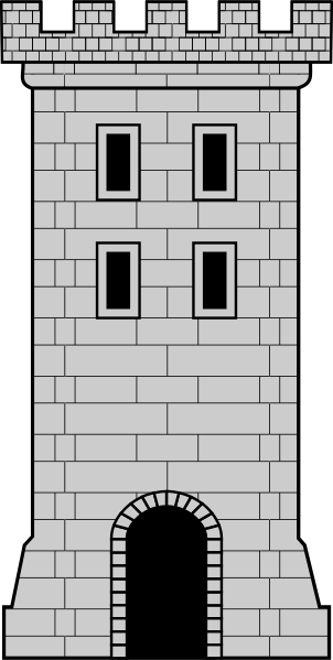 File - Castle Tower - Svg - Wikimedia Commons (302x599), Png Download