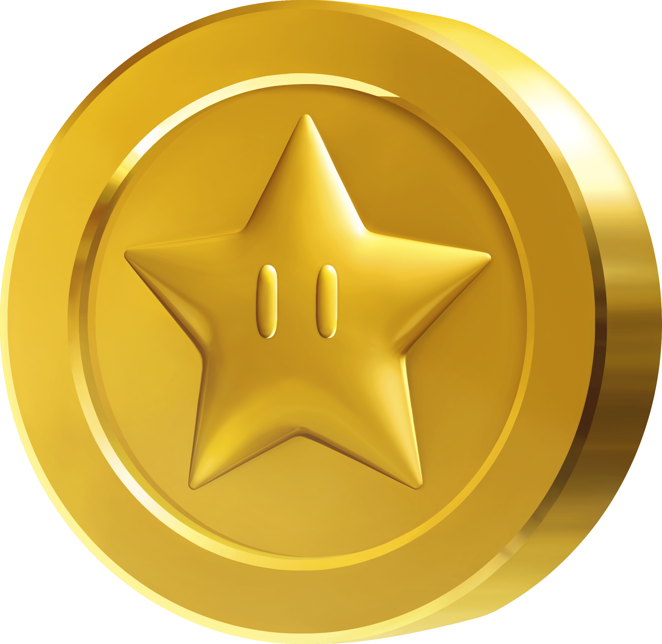 Mario Star Png Picture - Mario Star Coin (2206x2146), Png Download