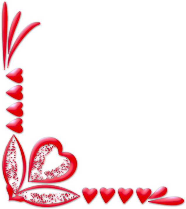 Valentine Corners - Valentine Corner Borders Png (1024x768), Png Download