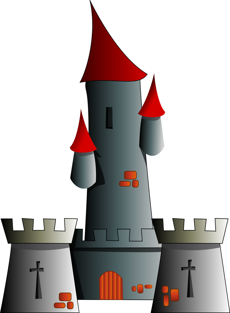 Castle Clipart Medieval Tower - Legend Of Watermelon (958x1302), Png Download