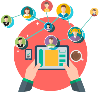 Gestão De Redes Sociais - Illustration (381x381), Png Download