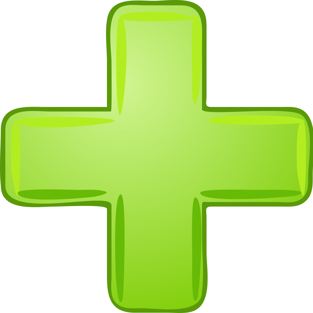 File - Green Cross - Svg - Green Plus Sign (1024x1024), Png Download