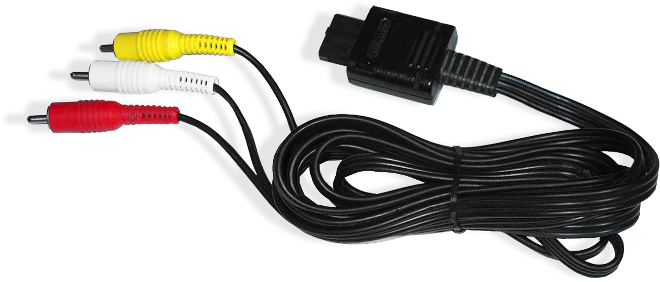 Gamecube Av Cable - Stereo Av Cable (n64) (1364x768), Png Download