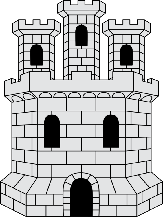 Castle Coat Of Arms Fortified Tower Flag Fortification (563x750), Png Download