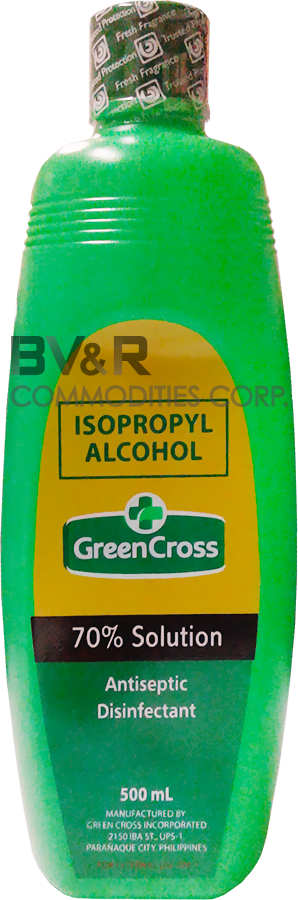 Green Cross Isopropyl Alcohol 70% Solution Antiseptic - Green Cross Isopropyl Alcohol 70% 500ml (298x900), Png Download
