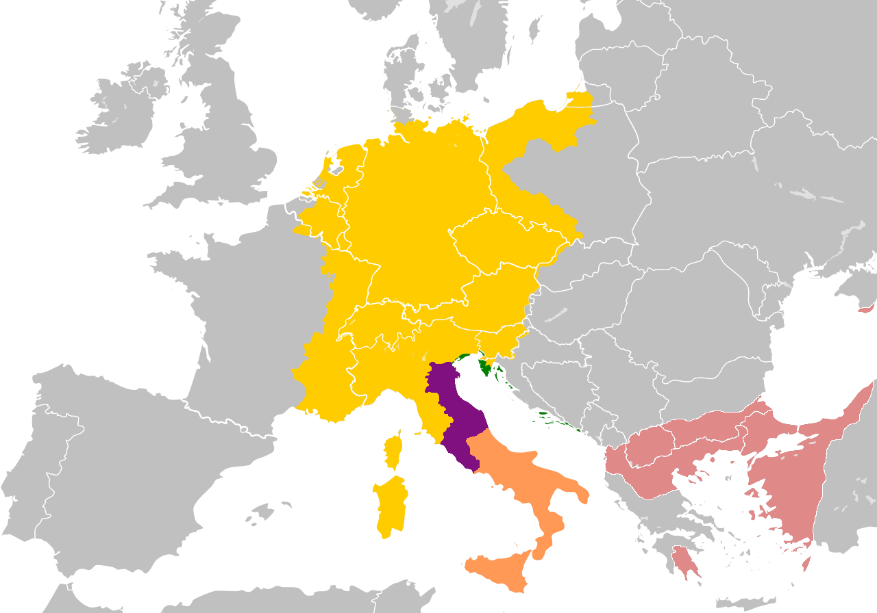 Holy Roman Empire And Byzantine Empire - Polozaj Srbije U Svetu (1280x896), Png Download