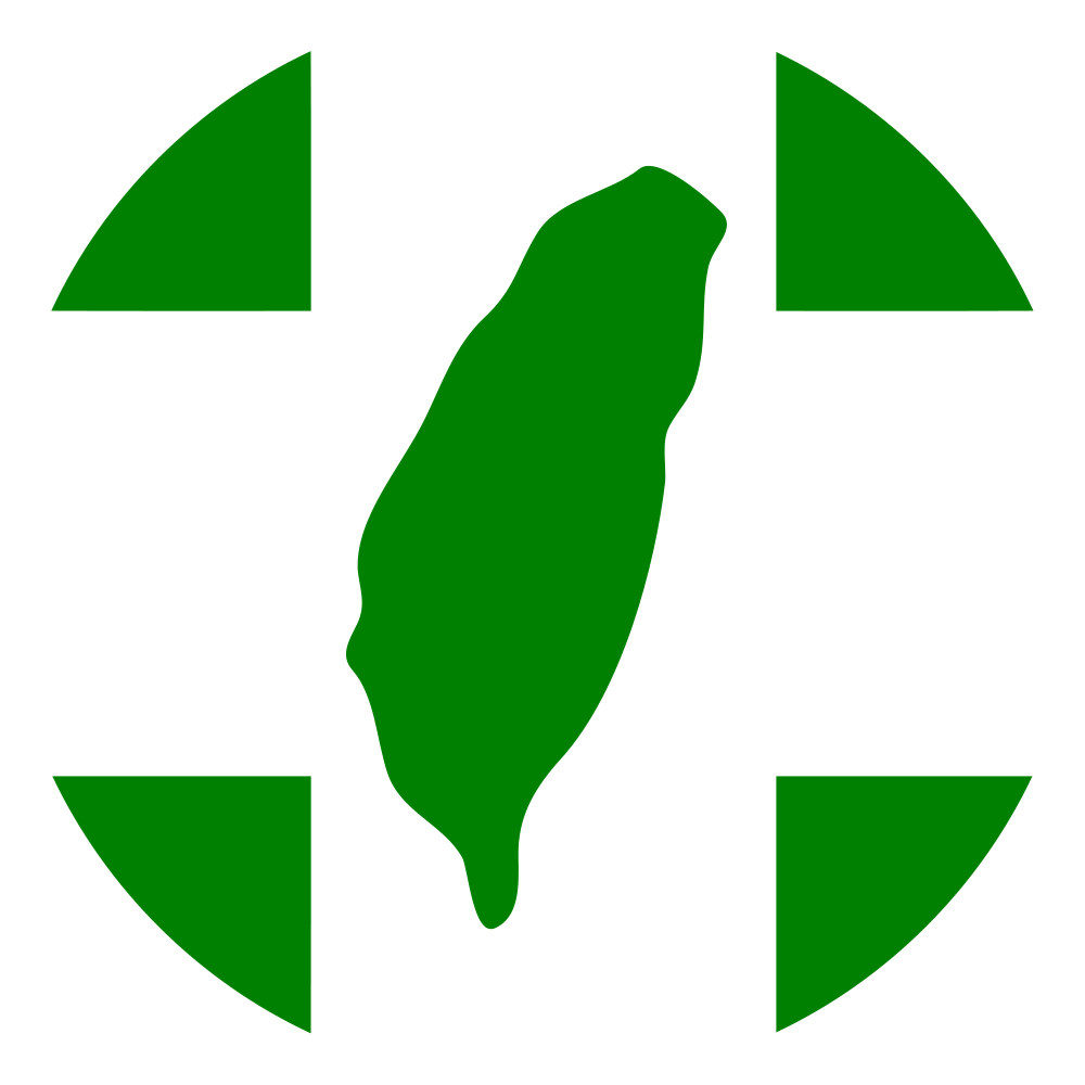Green Taiwan In White Cross - Green Taiwan (1000x1000), Png Download