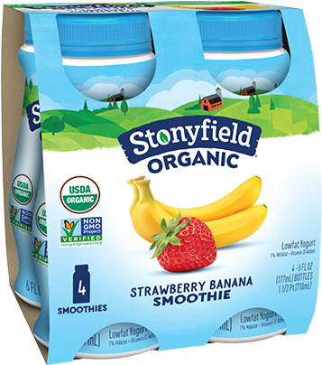 Low Fat Strawberry Banana Smoothie - Organic Certification (500x500), Png Download