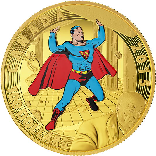 14-karat Gold Coin - Superman Gold Coin 2014 (570x570), Png Download