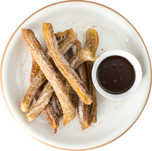 Churros-darkchocolate1 - French Fries (500x498), Png Download