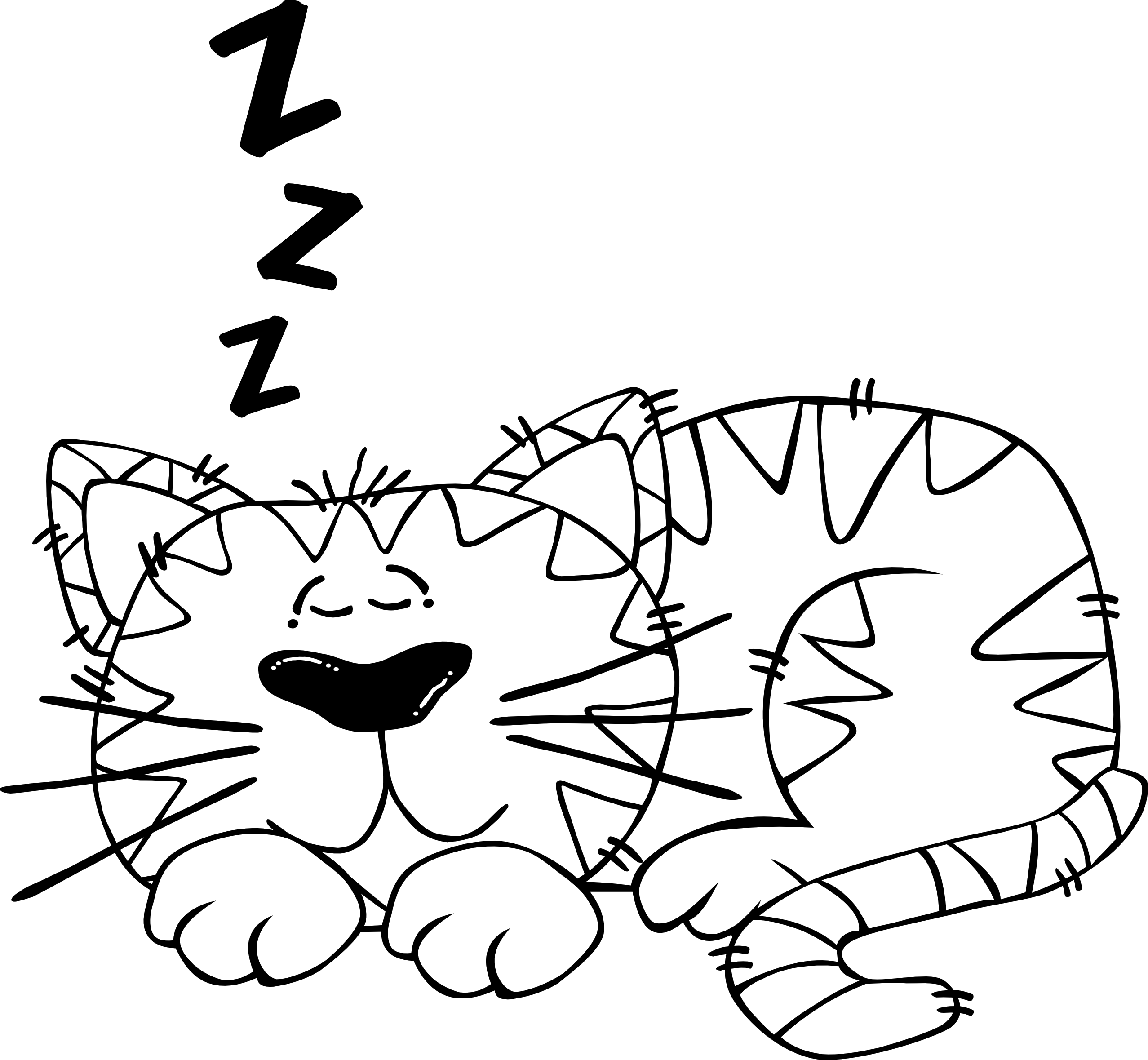 This Free Icons Png Design Of G Cartoon Cat Sleeping (2400x2216), Png Download