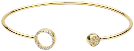 Cz Cutout Circle And Solid Circle Cuff - Bangle (510x510), Png Download