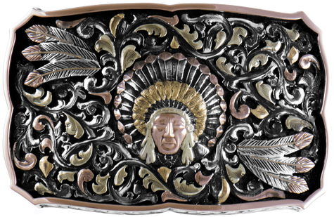 The Indian Chief Concho, With Full-feathered Headdress, - Relief (498x335), Png Download