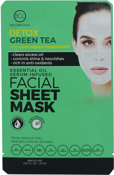 Essential Oil Facial Sheet Mask Green Tea - Facial (800x800), Png Download