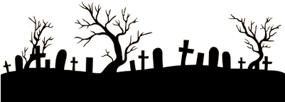 Graveyard Footer - Graveyard Silhouette Transparent Background (400x400), Png Download