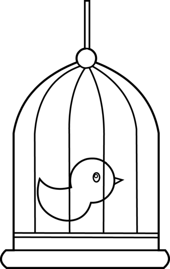 Empty Birdcage Cliparts - Coloring Cage Of Bird (348x550), Png Download