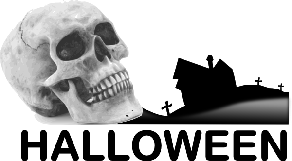 Small - Halloween Skull Shower Curtain (600x331), Png Download