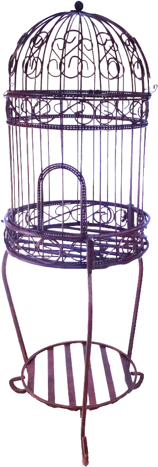 Picture Black And White Stock Bird Cages On Wheels - Round Bird Cage Transparent (983x983), Png Download
