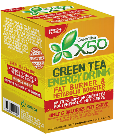 Green Tea X50 30 Serves : Tropical (600x600), Png Download