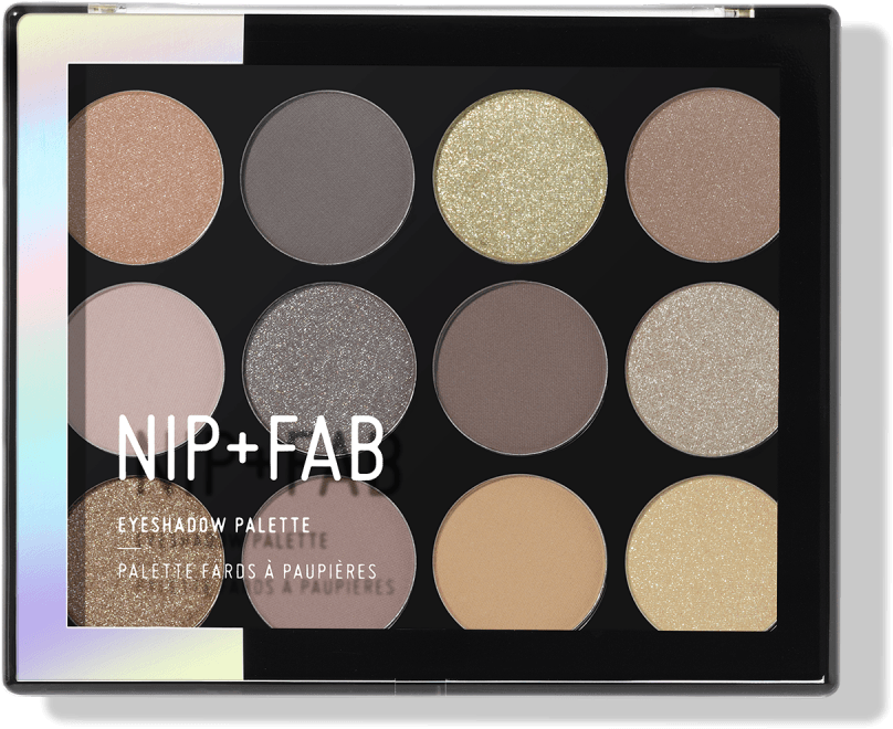 Eyeshadow Palette Gentle Glam - Nip+fab Make Up Eyeshadow Palette 12g Sculpted 1, Multi (1000x1000), Png Download