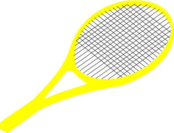 Tennis Yellow Clip Art - Racket Clipart (600x460), Png Download