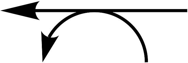 Black, Thin, Left, Arrow, Double, Round, Arrows, Link - Arrow (640x320), Png Download