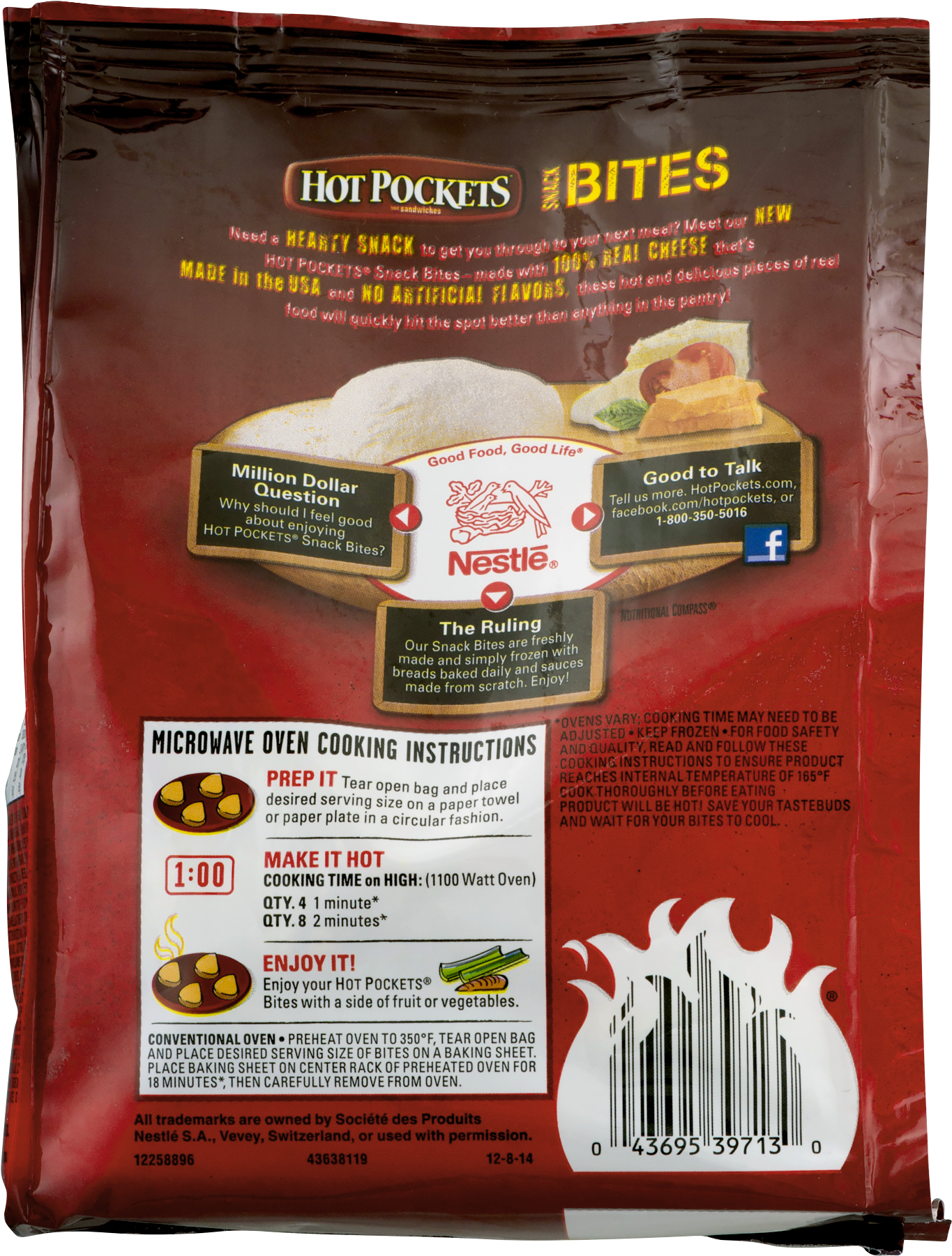 Hot Pockets Snack Bites Four Cheese Pizza 9 25 Oz - Hot Pockets Frozen Sandwiches Bacon, Cheddar, Cheese (1800x1800), Png Download