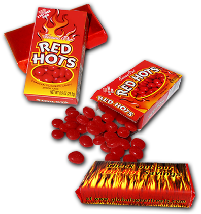 Pocket Size Red Hots Cinnamon Candies - Red Hots Candy, Cinnamon Flavored - 0.9 Oz (402x433), Png Download