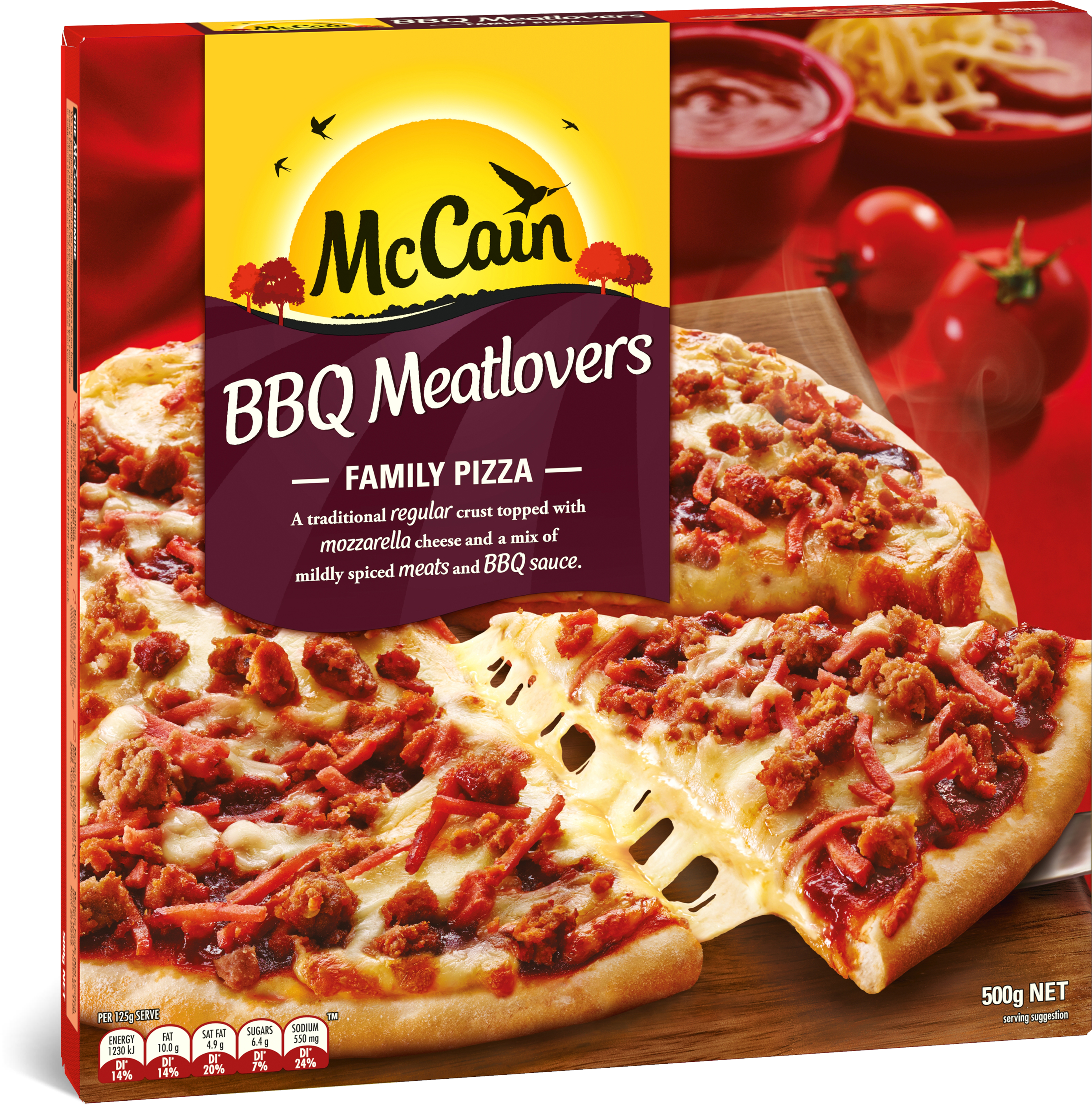 Bbq Meatlovers Family Pizza Frozen Food Vegetables (3000x3000), Png Download