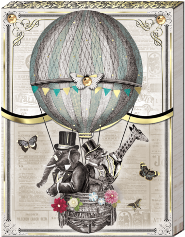 Airballoon Animals Pocket Note Pad - Hot Air Balloon (600x600), Png Download