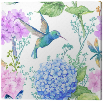 Seamless Pattern Illustration In To Textile Design - Kolibri-geburtstags-party Einladung (400x400), Png Download