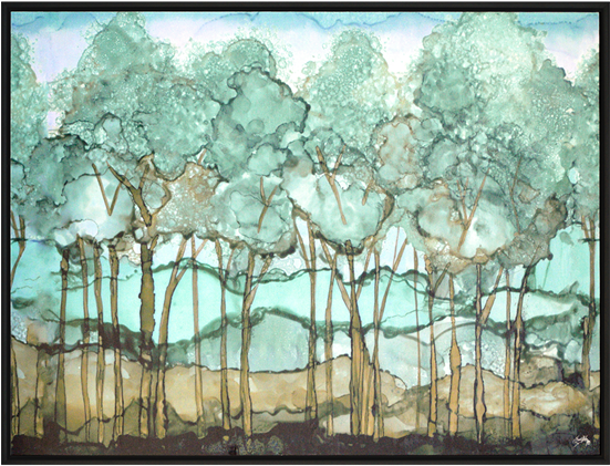 Green Tree Grove - Brayden Studio 'green Tree Grove' Framed Print, Green (550x550), Png Download