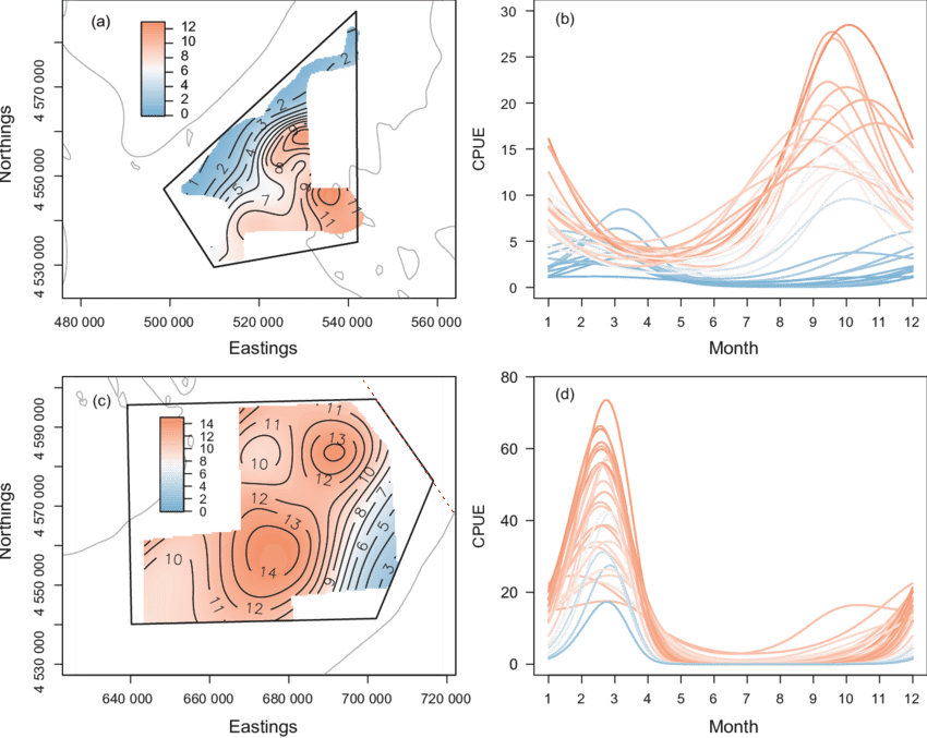 Predicted Mean Spatial Variation In Windowpane Flounder - Drawing (850x677), Png Download