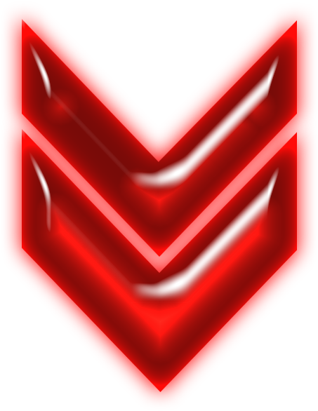 Double Arrow Neon Red Down - Double Down Arrow Png (591x591), Png Download