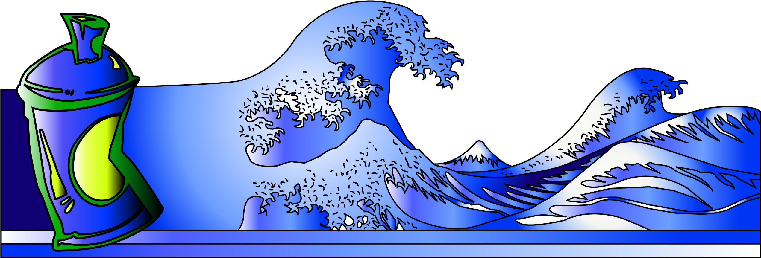 Waves Draw - Graffiti Draw Png (3169x1294), Png Download
