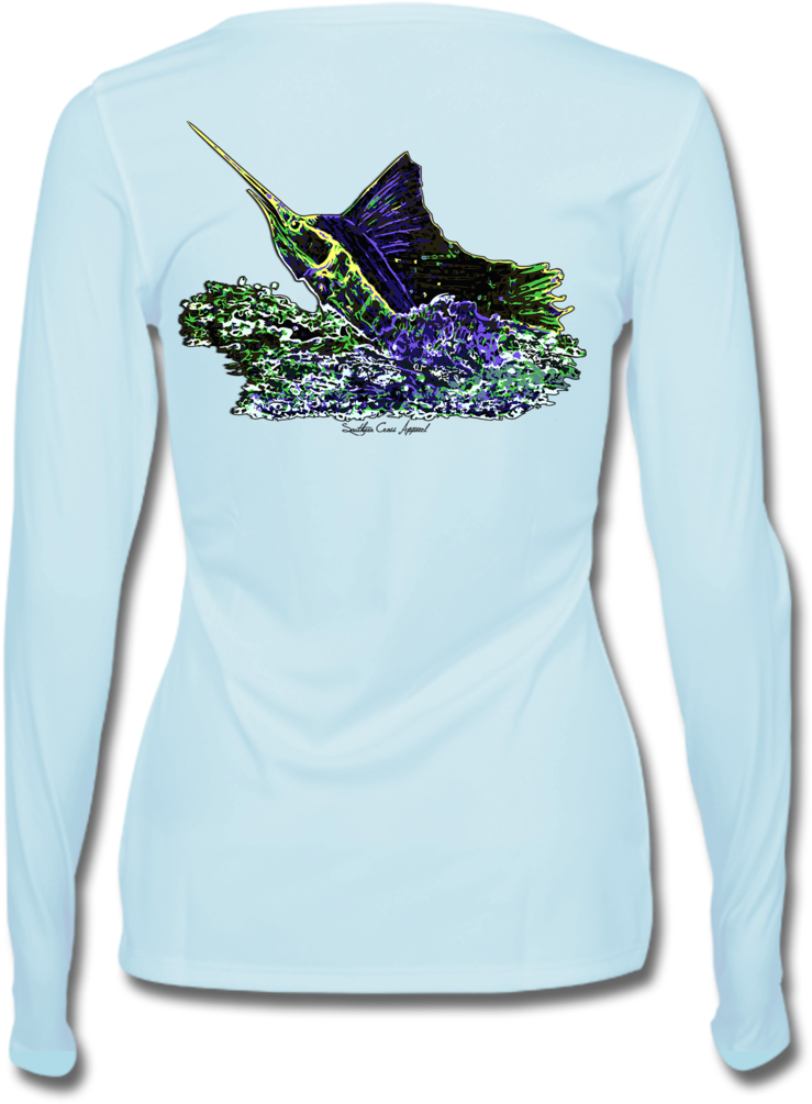 Sailfish Explosion Ladies Performance Gear, Performance - Long-sleeved T-shirt (791x1024), Png Download