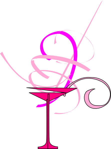 Pink Margarita Cliparts - Pink Martini Glass Vector (444x593), Png Download