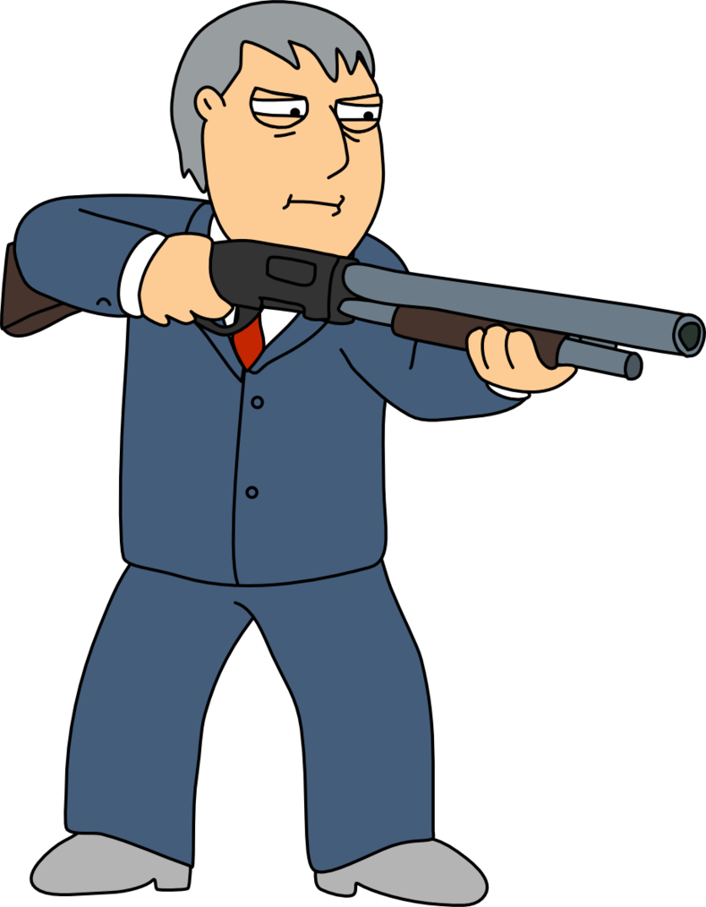 Jpg Black And White Stock Adam West With His Shotgun - Adam West Family Guy Png (789x1013), Png Download